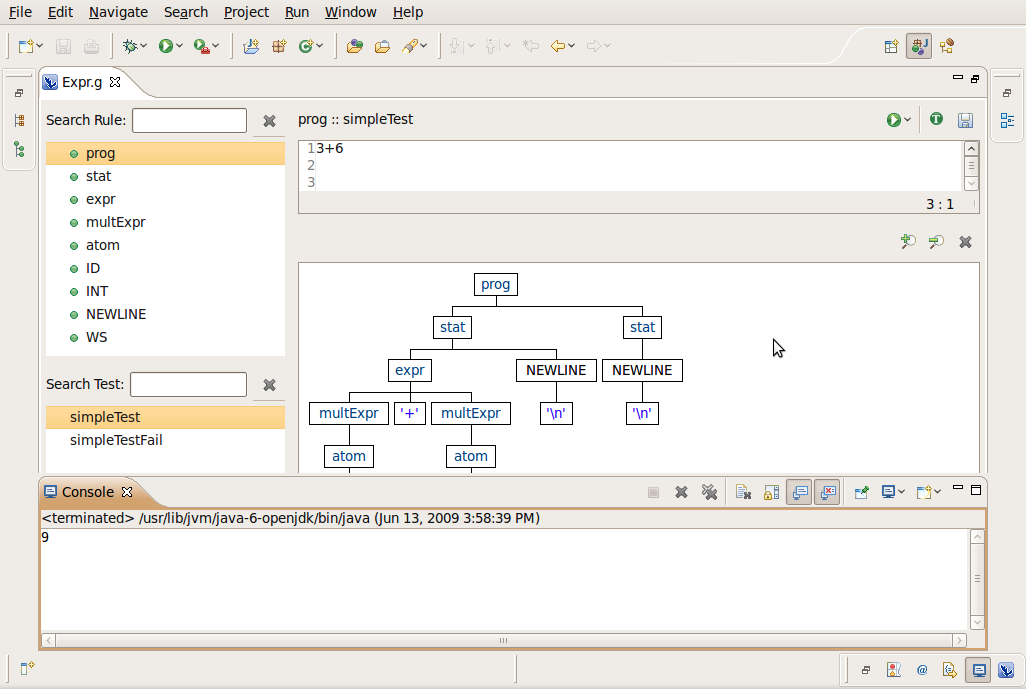 ANTLR Console